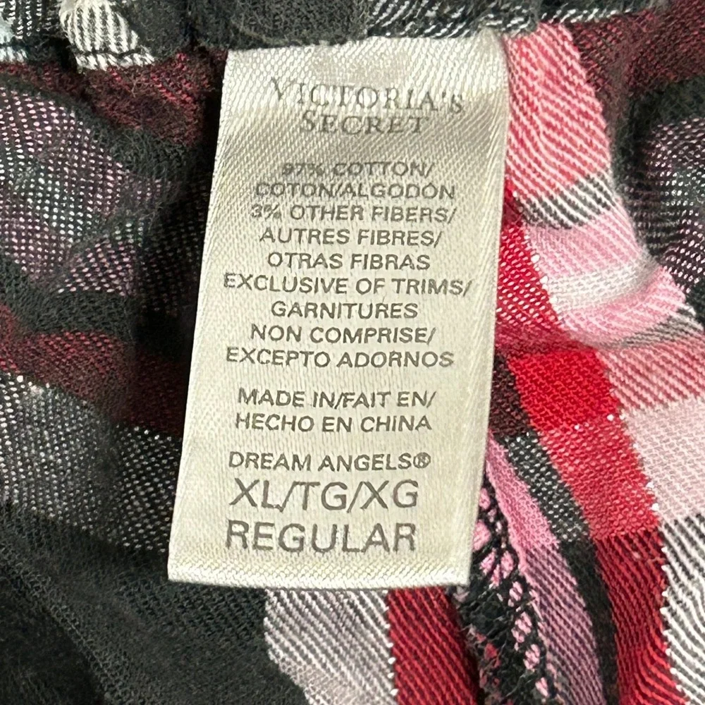 Victoria's Secret Pajama Pants Womens XL Red Plaid Cotton Dream Angels Sleepwear